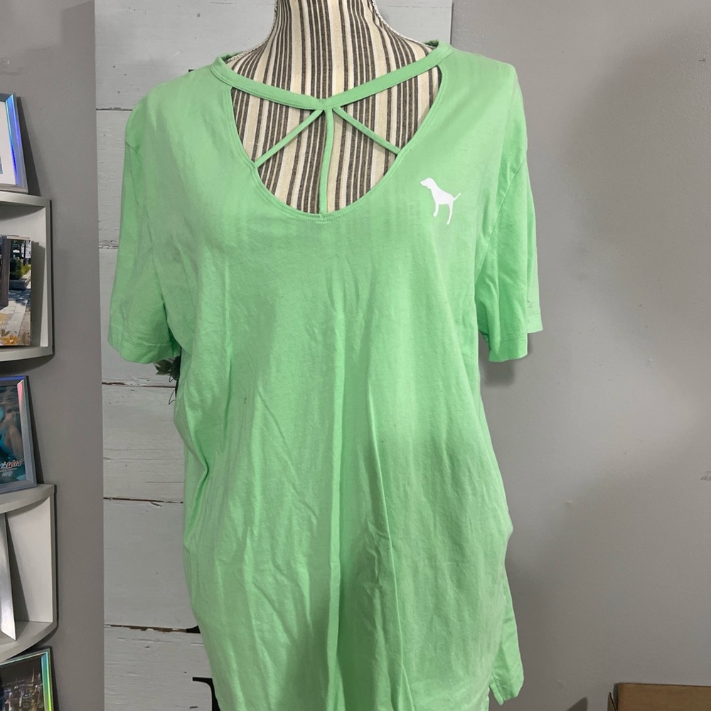 Victoria's Secret Mint Green Crisscross Tee